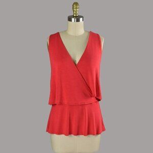 DELETTA VALMA RED TIERED TANK TOP
